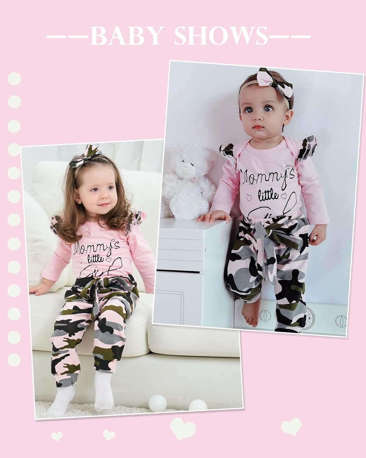 Toddler Baby Girl Clothes Newborn Outfit Ruffle Sleeve Romper Onesies Floral Pants Set Cute Infant Baby Clothes Girl